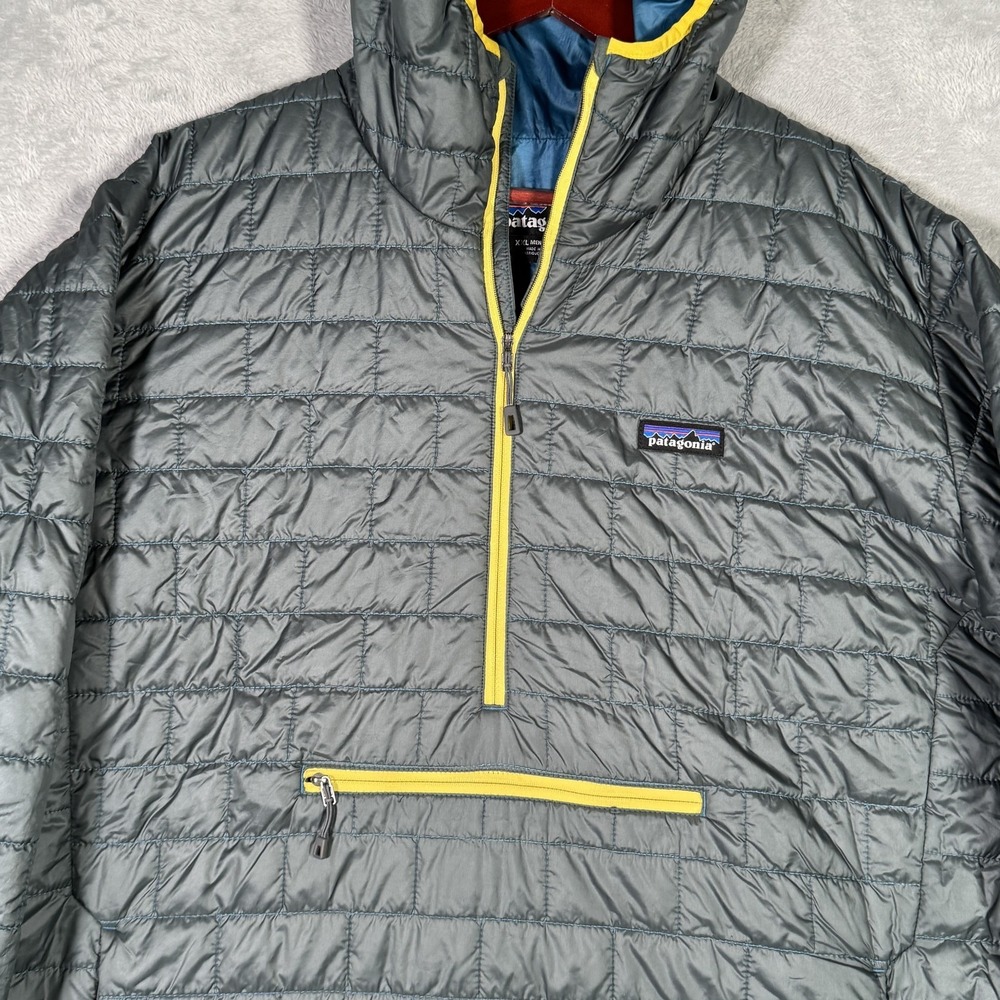 Patagonia Jacket Mens XXL Green Nano Puff Bivy Pullover Hoody 1/4 Zip Puffer - Picture 2 of 9